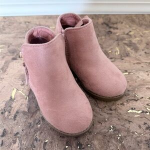 Pink Suede Kids Boots